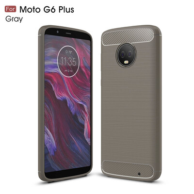 

Goowiiz Phone Case For Motorola Moto G6G6 Plus Fashion Slim Carbon Fiber TPU Soft Silicone Prevent falling