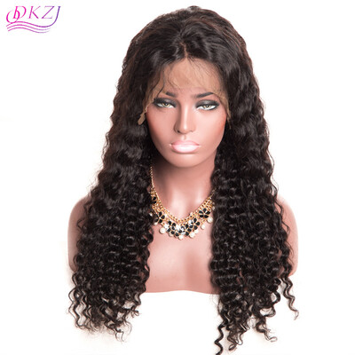 

Full Lace Human Hair Wig For Black Women Deep Wave Natural Color Non Remy Brazilian Hair Wig With Pre Plucked