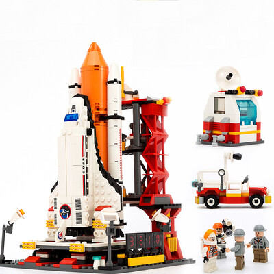 

Space rocket Launch center Building Blocks Educational Toys For Children Enlighten Childrens model toys