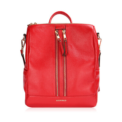 

KONPAD2018 new Korean version of the fashionable first layer of leather large capacity leisure travel leather backpack