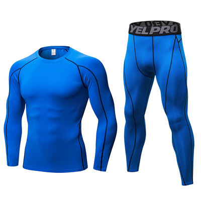 

Quick Dry Tracksuit For Men Fitness Tight Long Sleeve T-Shirt Pant MenS Suit