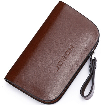 

Jingdong supermarket] JOBON Zhongbang leather simple coin purse bag car key bag ZB-8801 brown