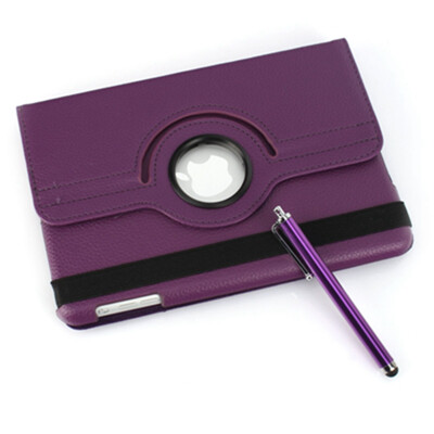 

Purple 360° Rotating Magnetic PU Leather Stand Case Smart Covers For iPad Mini