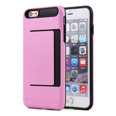 

Soft TPU And Hard PC Card Pocket Protective Smart Cover Case For Apple iPhone 6 6S Plus 47 55Inth Free 2 Screen Films