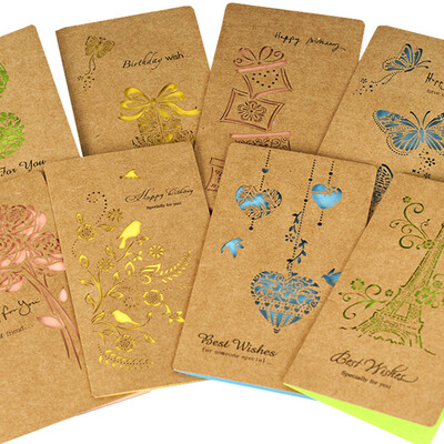 

FANLUS Retro Kraft Paper Hollow Carved ZAKKA Greeting Cards For BirthdayWedding PartyThanksgiving dayEnvelope included