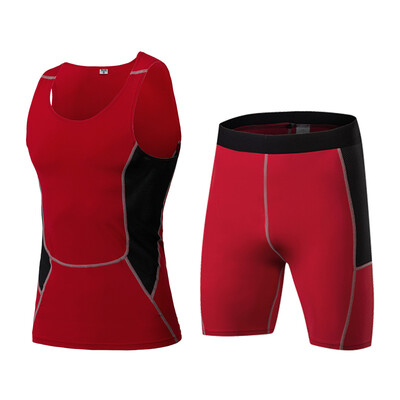 

Running Set Dry Sport Suit Sleeveless T-Shirt Vest Shorts Gym MenS Sportswear