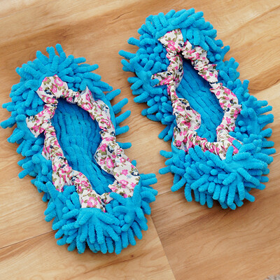 

Ou Runzhe Wiping Shoe Cover Chenille Detachable Lazy House Clean Floor Slippers Set Fluorescent Green 1 Double