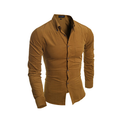 

Zogaa New Men Shirt Corduroy