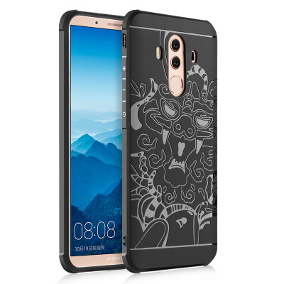 

Goowiiz Phone Case For Huawei Mate 10Mate 10 Pro Carved Dragon Thin Matte soft Silicone Prevent falling