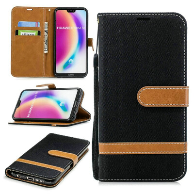 

BEFOSPEY Mixed Colors Denim PU LeatherSoft TPU Card Slot Stand Wallet Case For Huawei P20 Lite584