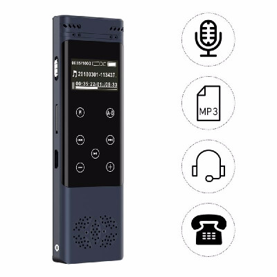 

8GB Professional Digital Voice Recorder MP3 Muisc Player Max 1536kbps Touch Buttons Sound Activated Recording