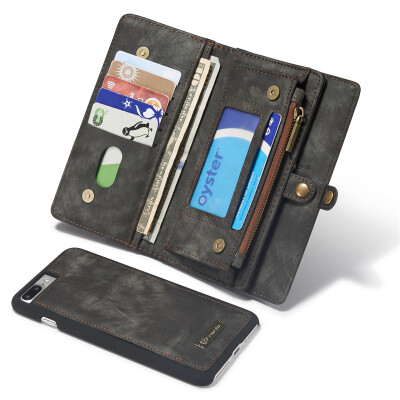 

Iphone 78X Luxury Leather Commerce Multi-function Detachable Wallet Card Clip Cover Phone case