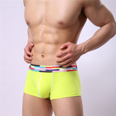 

Fashion Men&39s Breathable Boxer Sexy Pure Color Cotton Underwear