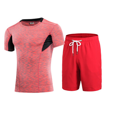 

Quickly Dry2 Pcs Sports Suit For Men Compression Fitness Tights TracksuitT-Shirt