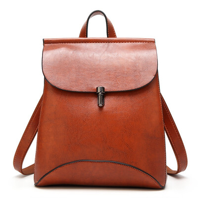 

New large Simple retro Splice back Messenger woman PU leather backpack girl school bags metal buckle travel laptop leisure bag