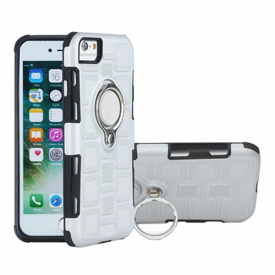 

SHS Phone Case For Iphone 6 Plus6s Plus7 Plus8 Plus Luxury Armor Ring Bracket Silicon TPU Lattice texture Protection