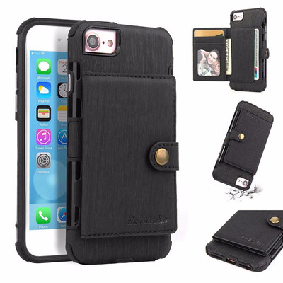 

SHS Phone Case For Iphone 66s78X Fashion Concise Leather Wire Drawing Multifunction Purse