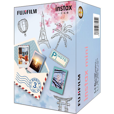 

Fuji once imaging photo paper instax mini photo paper colorful travel equipment 3 packages macaron sky blue air letter