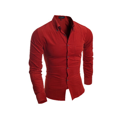 

Zogaa New Men Shirt Corduroy