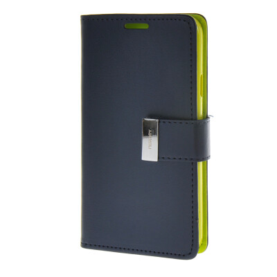 

MOONCASE Case for Samsung Galaxy E5 Flip Leather Wallet Card Slot Bracket Back Cover Blue