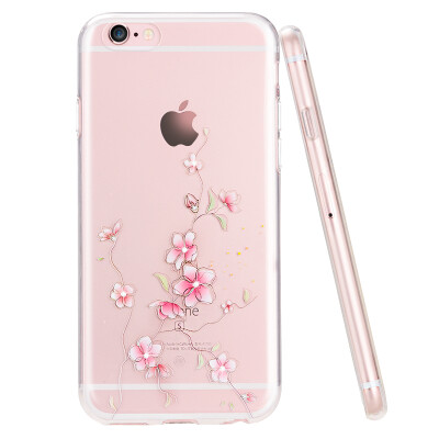 

Send Zi Apple iphone6s / 6 mobile phone shell painted cartoon anti-drop shell rhinestone flowers 4.7 inches