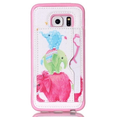 

MITI Case For Samsung S6 Edge Colorful Painting Luxury PU Leather Back Cover For Samsung S6 Edge