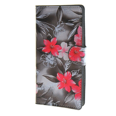 

MOONCASE Flower style Leather Side Flip Wallet Card Slot Stand Pouch Case Cover for LG C90 / a09