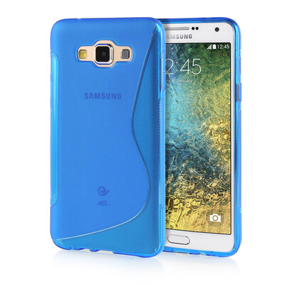 

MOONCASE S - Line Soft Flexible Silicone Gel TPU Skin Shell Back ЧЕХОЛ ДЛЯ Samsung Galaxy E7 Blue