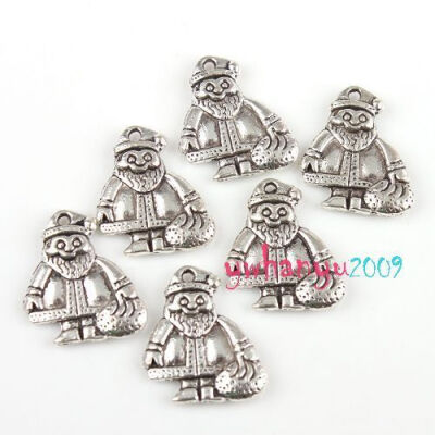 

mymei 15pcs Silver Tone Santa Claus Charms Pendants G0298