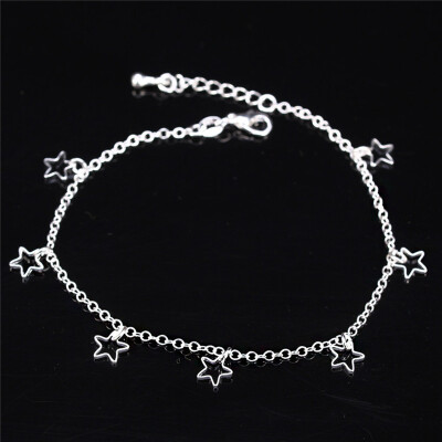 

MyMei Women Foot Jewelry Silver Bead Chain Anklet Ankle Bracelet Barefoot Sandal Beach Hollow Star