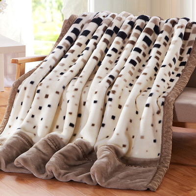 

Jiuzhou deer home double carpet thickening Raschel blanket warm autumn&winter blankets rice brown mesh 200x230 cm 66 lb