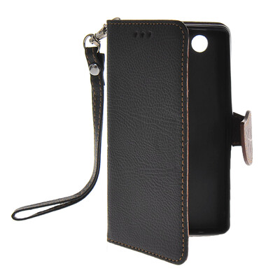 

MOONCASE Лич кожи Кожа держатель карты бумажник чехол с Kickstand чехол для Sony Xperia Z3 Compact (Z3) Черный Mini