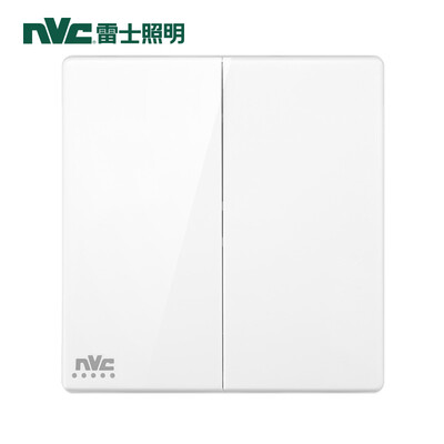 

NVC switch socket panel smart series two double open double control with fluorescent 86 type bed switch socket no border large rocker panel white