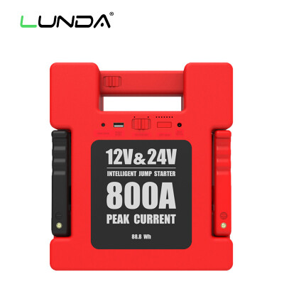 

LUNDA Car Jump Starter Battery Portable charger Power bank with 24000mAh Capacity for 12V 24 Volt Gasoline&Diesel Vehicle