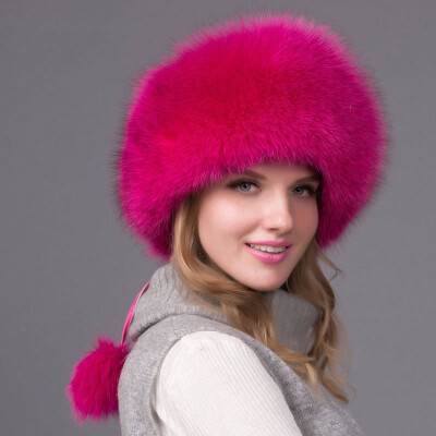 

2018 winter womens fox fur hat real hat wool hat fox raccoon fur hat female autumn&winter Russian outdoor hat discount