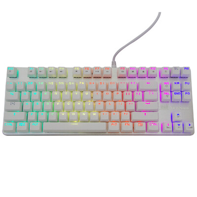 

ViewSonic KU520 цвет подсветки игра механическая клавиатура 87 ключ RGB смешанный свет серебристый кристалл зеленая ось