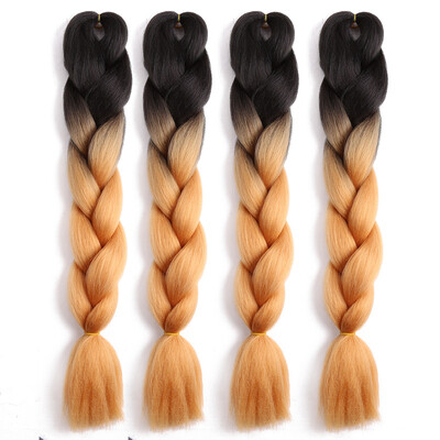 

63 Colors 4 piecelot Synthetic 2T3T4T High Temperature Fiber Ombre Braiding Hair 24 inch Jumbo Braids Hair Extensions