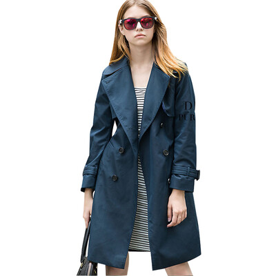 

BURDULLY 2018 Ladies Elegant Europe And America Style Fashion Trench Coat Winter Casual Slim Double Breasted Outwear Coat Long