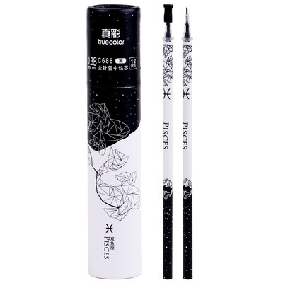

TRUECOLOR 038mm black needle head gel pen pen pen refill pen refill student office 12 constellation Union Pisces 12 box C688
