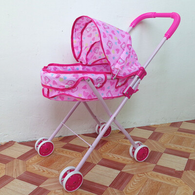 

Baby Educational Pretend Play Folding Baby Stroller Toys with Dolls Walkers Pushchair Pram Furniture Toys Set Gift