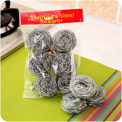 

10pcs Metal Mesh Kitchen Super Detergent Cleaning Tool Degreasing Pot Decontamination Brush Magic Cleaner Steel Wool Pads Scourer