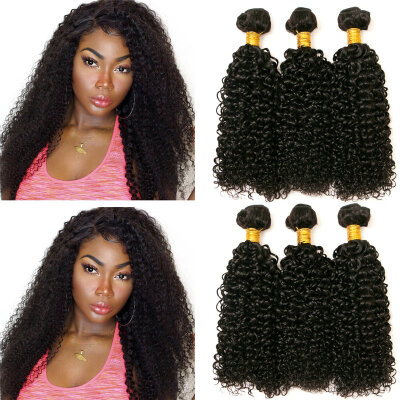 

CLAROLAIR Hair 3pcs Virgin Indian Curly Virgin Hair Tight Curly Hair Extensions Afro Kinky Curly Human Hair Bundles Natural Color