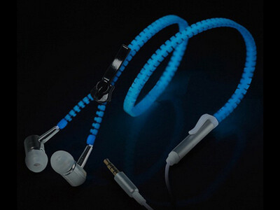 

Time limit Colorful Luminescent Metal Zipper Headset With Microphone In-Ear Headset 35mm For Mobile Phone MP3 MP4 Music Players
