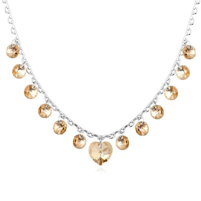 

New Heart Statement Necklaces Pendants Crystal from Swa Elements Decoration Choker Collar Necklace Chain Women 14092