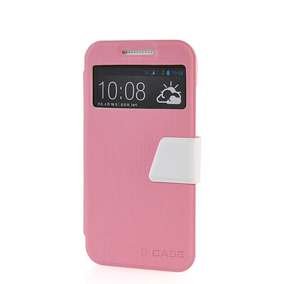 

MOONCASE View Window Leather Side Flip Pouch Ultra Slim Shell Back ЧЕХОЛ ДЛЯ HTC Desire 616 D616W Pink