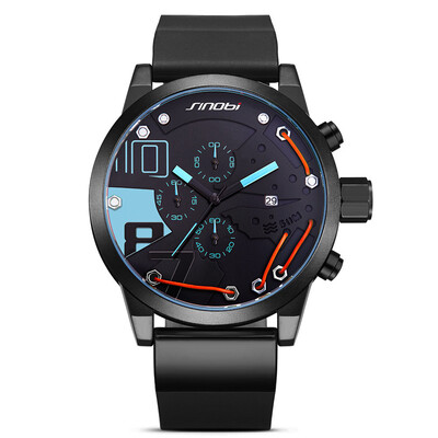 

New Fahion Men Watches Top Brand Luxury Full Steel Quartz Clock Sinobi Racing Sport Men Chronograph Watch Male Relogio Masculino