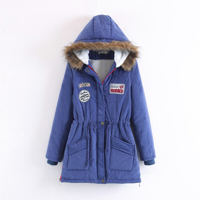 

Plus Size Thick Cotton Warm Jacket Womens Outwear Parkas Female Womens Winter Jacket Coat Fur Collar Hooded Coat