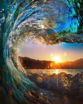 

Frameless Seascape Oil Paintings Diy Landscape Oil Painting Paint by Numbers Kit Wall Art Paintingsr - Sea Wave&Sunset
