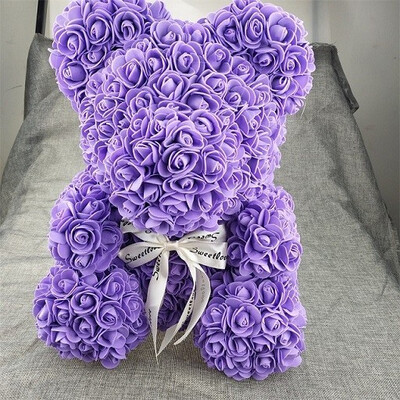 

40 CM high Rose bear Valentines Gift preserved fresh flower romance artificial rose toy of flower Womens Gift flower bear