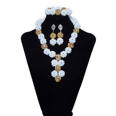 

Hand Woven Dark Green African Jewelry Set Nigerian Crystal Beads Necklace Wedding Jewelry Sets For Women India Bridal Jewelry Set